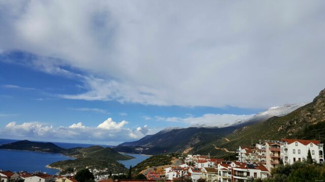 Snow on the hills of Kaş district