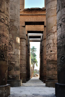 Ancient Columns and Hieroglyphs in Egypt