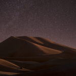 Night and stars in the desert
