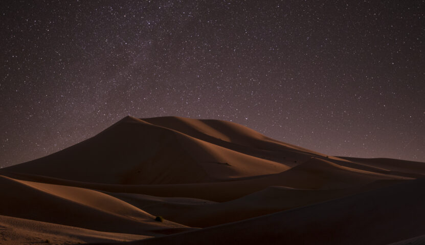 Night in the desert and the stars